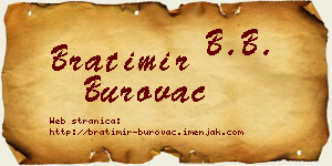 Bratimir Burovac vizit kartica